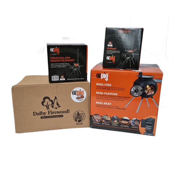Ozpig 2 Stove Starter Bundle - charcoal, charcoal basket, diffuser. Ozpig by FireFly Barbecue