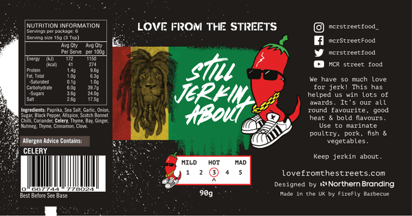 Still Jerkin About BBQ & street food spice rub - jerk, jerk chicken, jerk pork. Love From The Streets by FireFly Barbecue