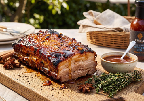 Honey-Glazed Pork Belly with Memphis BBQ Sauce