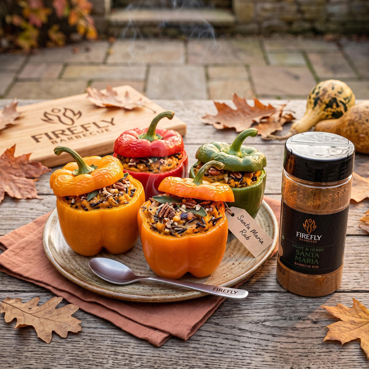 Savory Pumpkin & BBQ Rub Stuffed Peppers