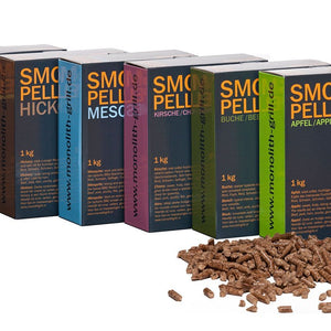 Premium Monolith wood pellets for smoking in assorted flavors.
