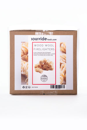 Box of Kasai Wood Wool Firelighters - 200pcs for efficient lighting, ideal for eco-friendly fire starting in home and garden fireplaces.