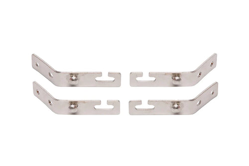 Set of four stainless steel brackets for MONOLITH LeCHEF side table, designed for secure attachment to outdoor grill units.