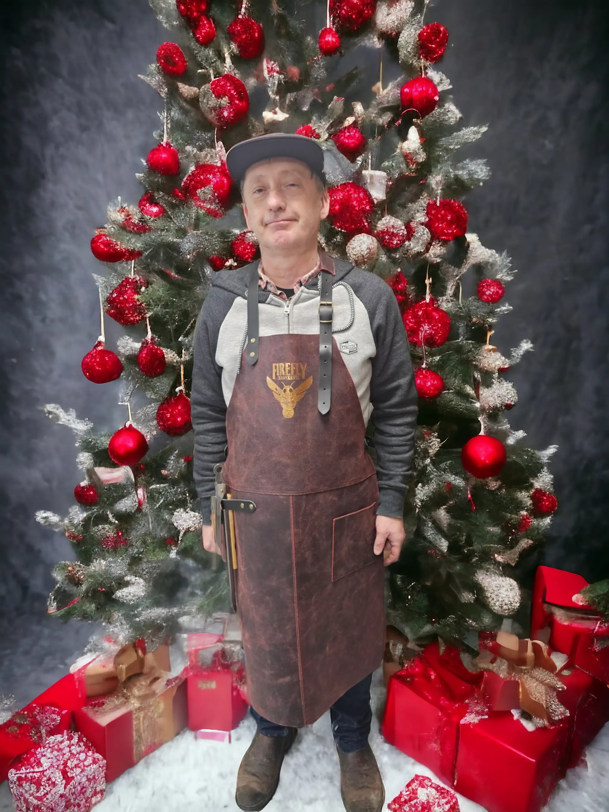 Leather BBQ Apron Jack the Ripper FireFly Barbecue FireFly Barbecue