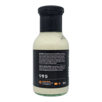 Back view of Alabama White BBQ Sauce bottle with black cap