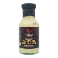 Peruvian Amarillo Chilli Aioli bottle with BBQ sauce label