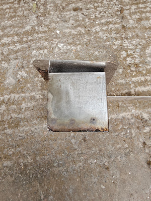 Bottom view of Cookshack Cold Smoke Kit, Series 200 smoke box showing heat wear, suitable for cold smoking in outdoor kitchen appliances.