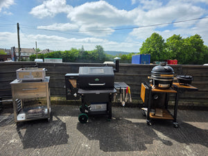 Backyard BBQ with smoker grill
