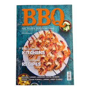 BBQ Magazine for Enthusiasts - Recipes & Reviews Autumn edition showcasing grilled shrimp, outdoor kitchens, and seasonal barbecue recipes.