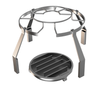 Stainless steel Monolith outdoor grill accessory with circular cooking grate