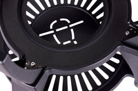 Grill temperature gauge with black dial and white markings