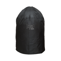 Black Monolith grill cover with Avantgarde logo for outdoor use