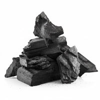 Pile of natural lumpwood charcoal for barbecue, black and textured, outdoor grill accessory