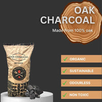 Packaging of Oak Charcoal with logo and wood graphic
