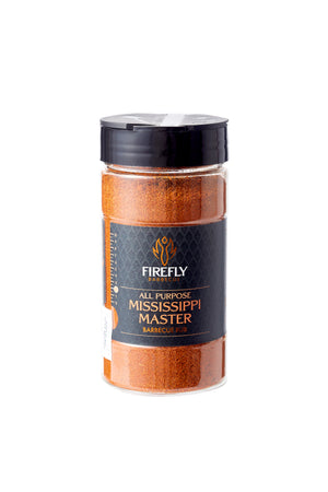 Firefly Barbecue All Purpose Mississippi Master Rub from the Ultimate BBQ Pack, a versatile seasoning for all barbecue meats.