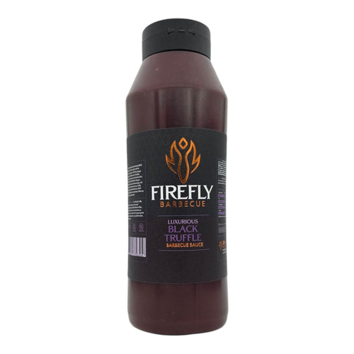 BBQ sauce bottle with black cap