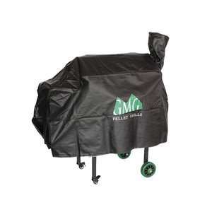 GMG Grill Full-Length Cover on portable Green Mountain Grill with wheels, ideal for camping and outdoor cooking - FireFly Barbecue