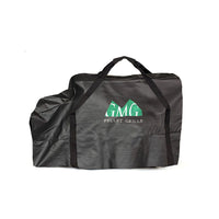 GMG Davy Crockett Tote Bag - FireFly Barbecue, black weatherproof grill cover with heavy-duty handles for outdoor portability and protection.