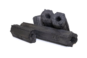 Sumi Bincho Charcoal (10kg Box) briquettes with hollow core for efficient airflow and high-performance grilling in BBQ setups.