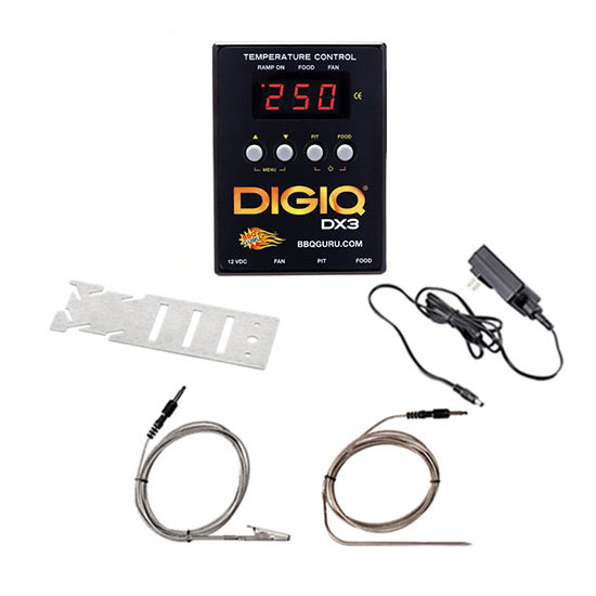 BBQ Guru DigiQ DX3 digital temperature controller with accessories
