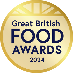 Great British Food Awards 2024 badge recognizing Firefly Barbecue Smoked Jalapeño Jam for excellence in hot sauce craftsmanship.