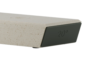 Close-up of HORL 3 Cruise Knife Sharpener's 20° angle block, designed for sharpening robust kitchen and outdoor knives.