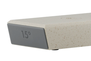 Close-up of HORL 3 Cruise Knife Sharpener's 15° angle block, ideal for fine-edged kitchen knives and precision sharpening.