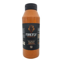 Large catering-size bottle of Firefly BBQ New Orleans Creole Sauce, perfect for restaurants and bulk use in Louisiana-style cooking.