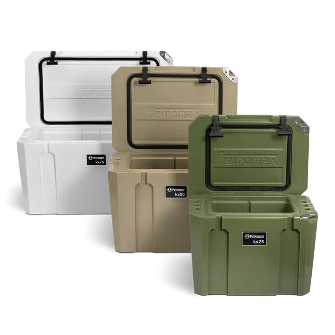Petromax 25L Cool Box in white, durable outdoor cooler for food and beverages