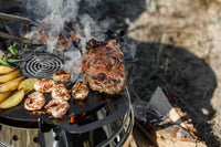 Cooking with Petromax grill insert, outdoor grilling
