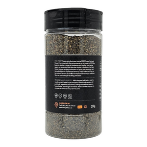 Black Magic Charcoal Beef Rub in black jar