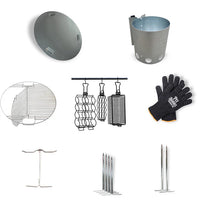 Additional Pit Barrel accessories including cooking racks and gloves