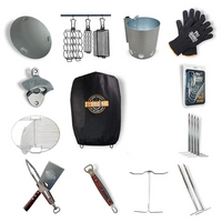 Complete Pit Barrel smoker kit with tools, gloves, and accessories