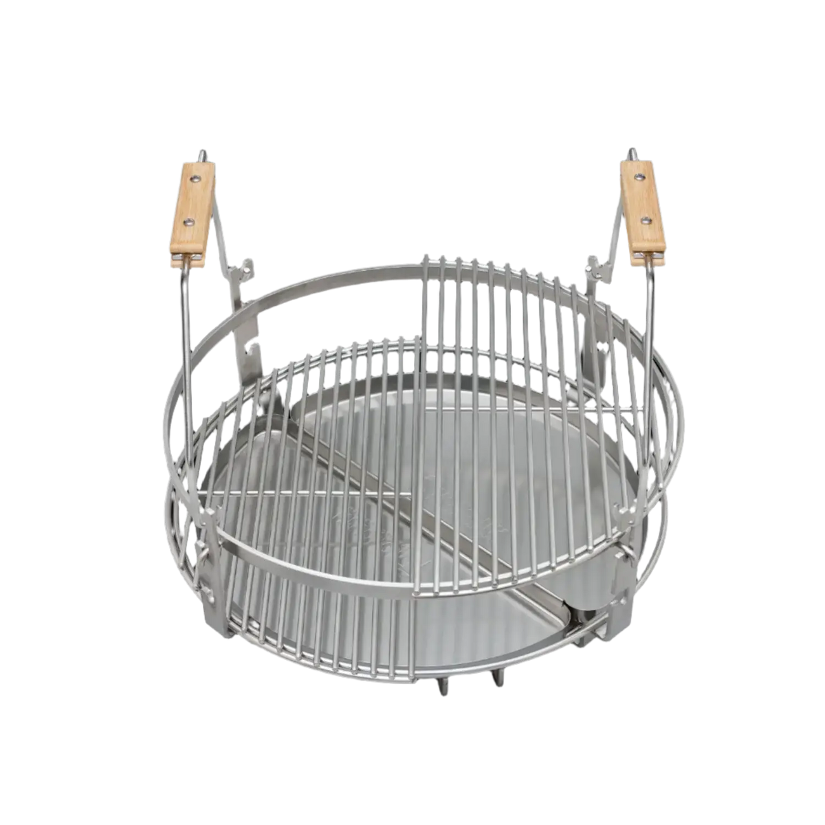 Kamado grill metal and wood cooking accessory for outdoor grilling