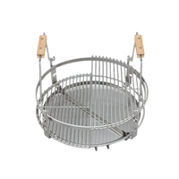 Kamado grill metal and wood cooking accessory for outdoor grilling