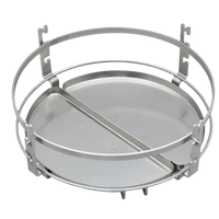 Monolith ONE 55 stainless steel charcoal basket with divider, ideal for dual-zone grilling and heat control in kamado-style cooking.