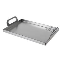 Kasai Plancha Solid grill plate with raised edges and handle, designed for Nano Kasai grills. Perfect for controlled grilling and searing.