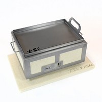 Versatile stainless steel grill plate with handles for grilling
