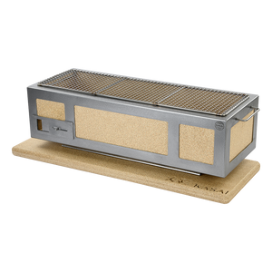 Kasai Konro Grill with Stainless Steel Frame V3 placed on a heat-resistant base, ideal for safe tabletop grilling experiences.