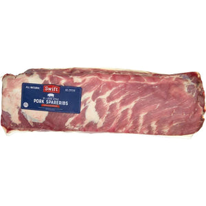 Swift USDA St Louis Style Pork Spareribs in vacuum-sealed packaging, ideal for BBQ and part of the Competition Meal Deal bundle.