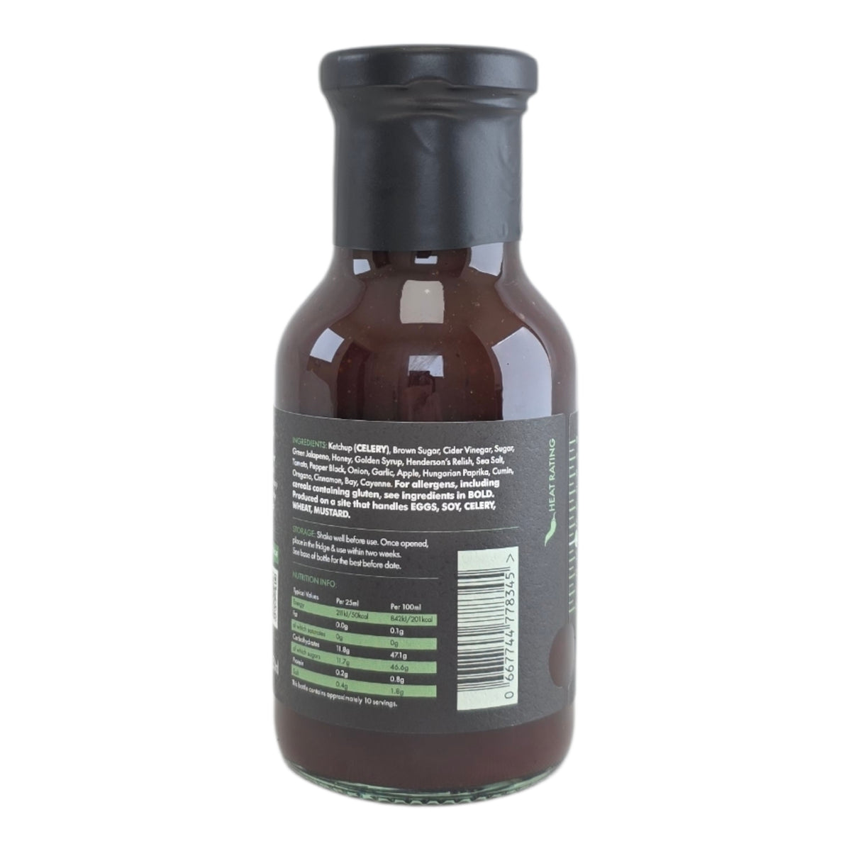 Back view of Tennessee Jalapeño BBQ Sauce bottle