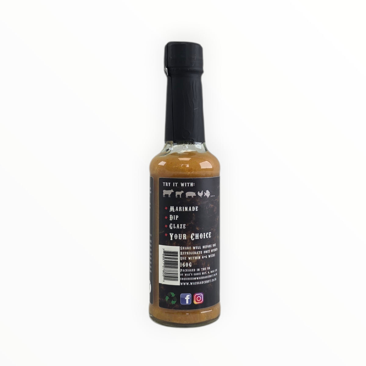 Tropical Flame hot sauce bottle with ingredients and award badge