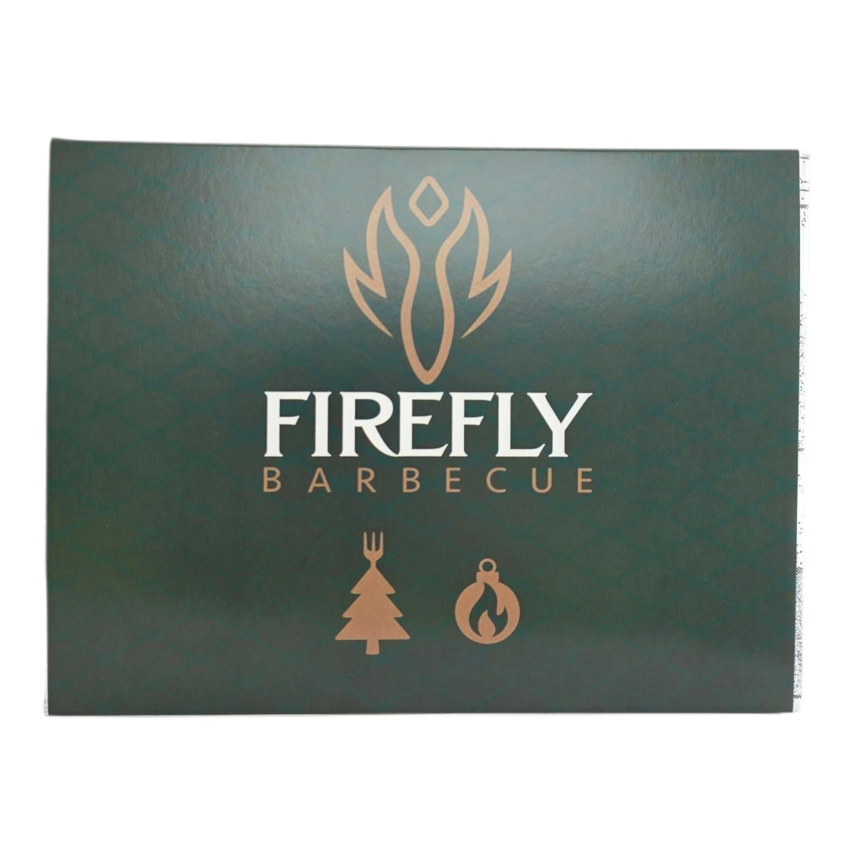 Firefly BBQ packaging with logo and icons