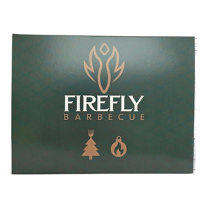 Firefly BBQ packaging with logo and icons