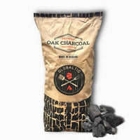 Oak Lump Charcoal 10kg bag with charcoal pieces