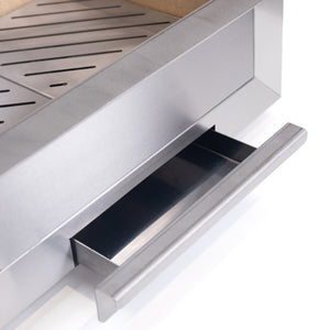 Bertha Asado Grill Medium’s stainless steel ash drawer for easy cleanup and maintenance after grilling sessions.