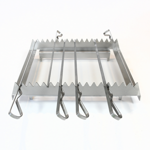 Top view of Bertha Skewer Rack & Inflorescence Holder featuring 6 durable skewers and serrated edges for secure placement.