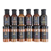 Ultimate BBQ Pack - BBQ Rubs and Sauces | Variety Tastes gift set featuring 6 gourmet sauces and 6 spice rubs for grilling and smoking meats.
