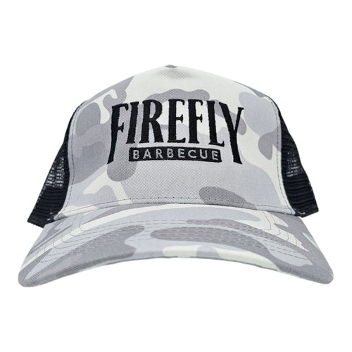 Camo trucker cap with embroidered logo