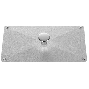 Flat metal lid with knob from Borniak Smoke Generator Alu-zinc, designed to securely cover the wood chip hopper for safe smoking.